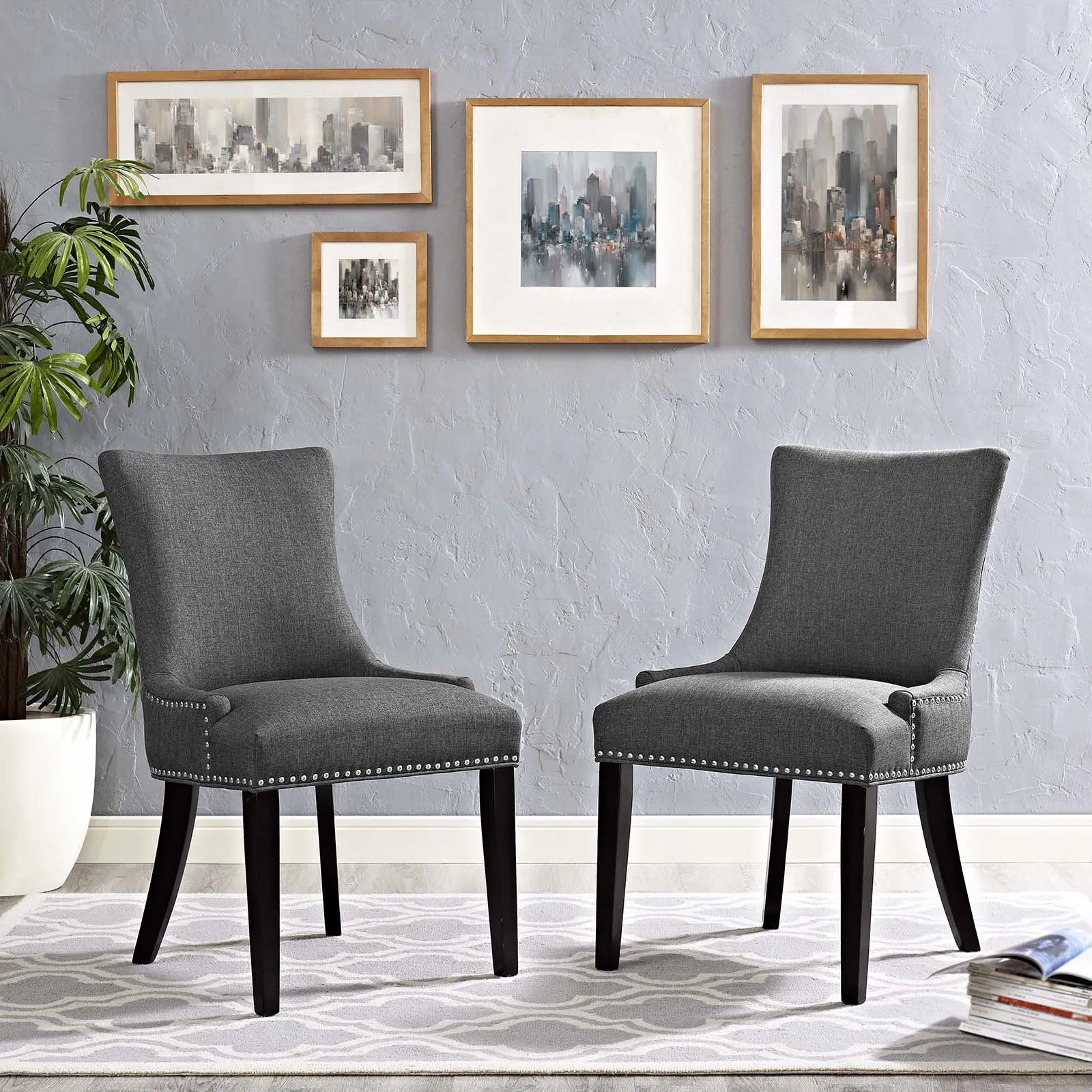 Marquis Dining Side Chair Fabric Set of 2 by Modway
