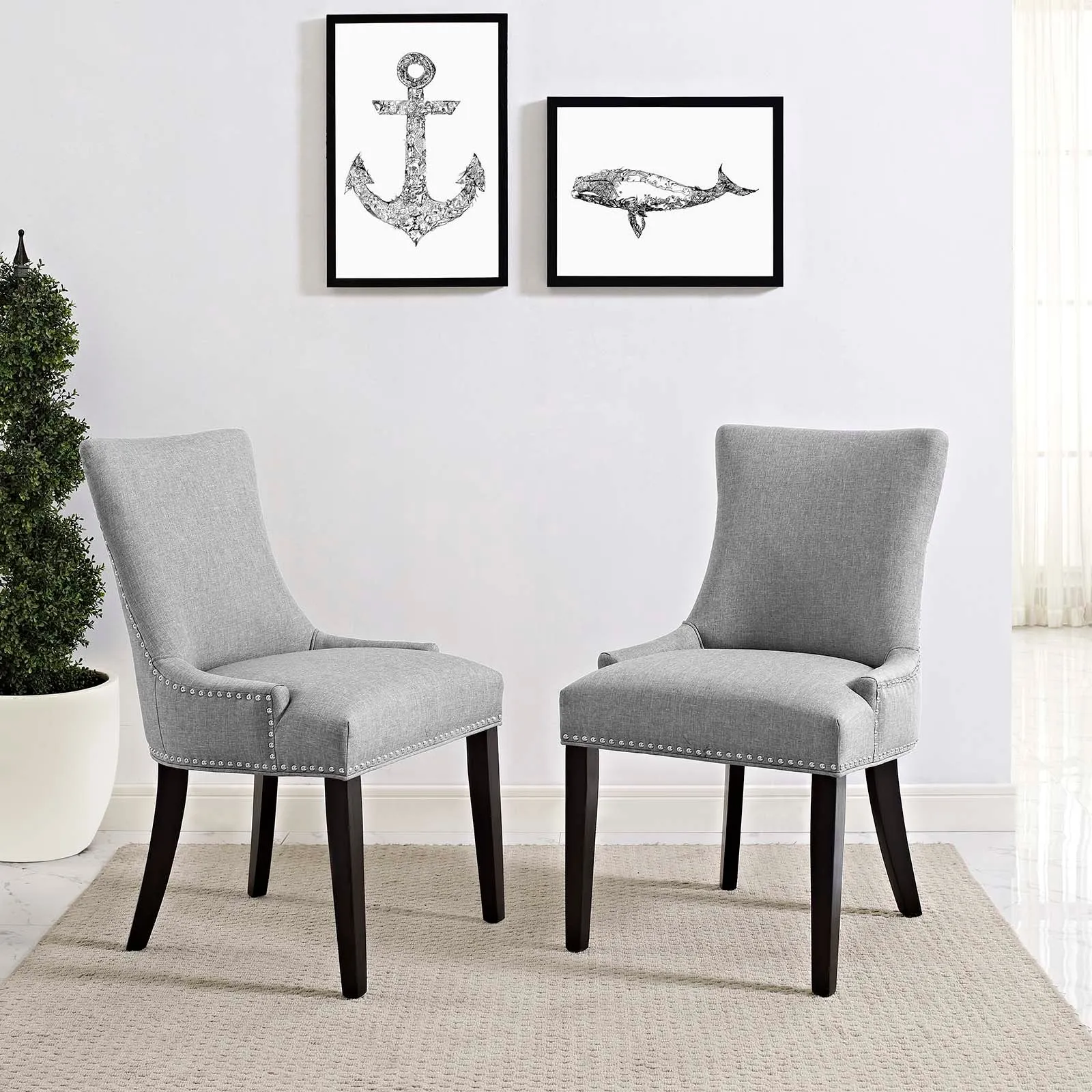 Marquis Dining Side Chair Fabric Set of 2 by Modway