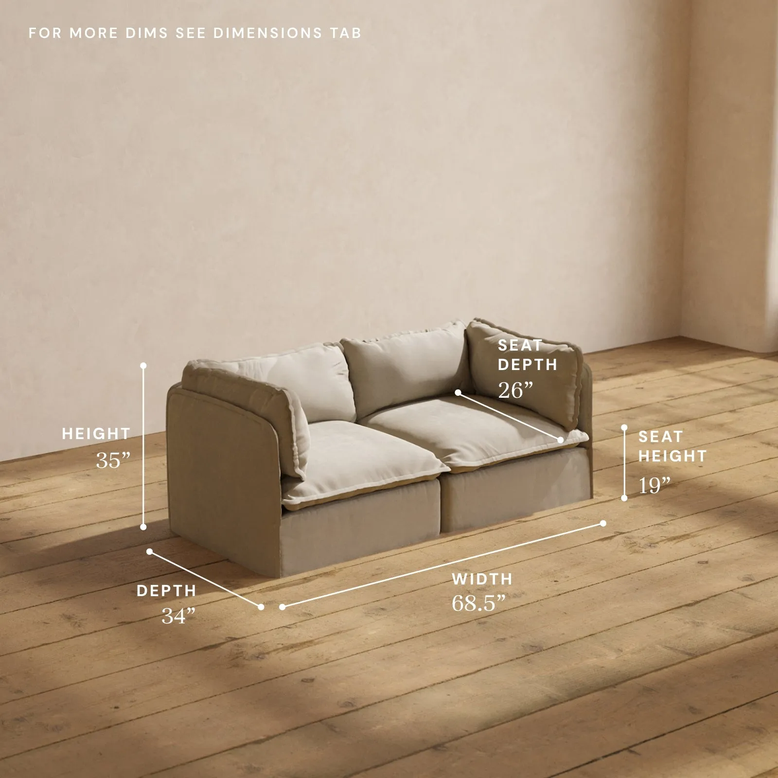 Modular Performance 2-Seater in Dune | Deluxe Blend