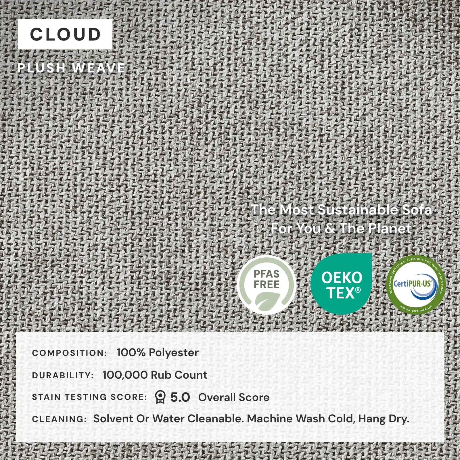 Modular Performance 2-Seater   Ottoman in Cloud | Relaxed Blend