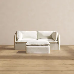 Modular Performance 2-Seater   Ottoman in Eggshell | Deluxe Blend