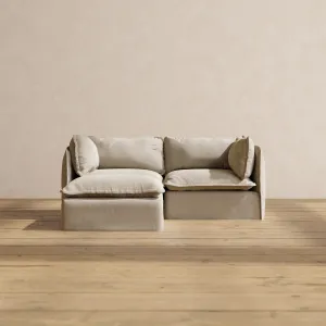 Modular Performance 2-Seater Sectional in Dune | Deluxe Blend