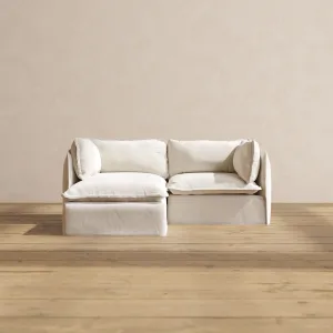 Modular Performance 2-Seater Sectional in Flour | Relaxed Blend