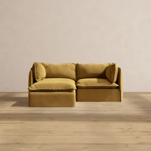 Modular Performance 2-Seater Sectional in Toffee | Deluxe Blend