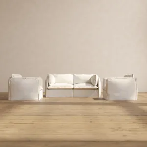Modular Performance 2-Seater Sofa   Armchair Set in Mousse | Relaxed Blend