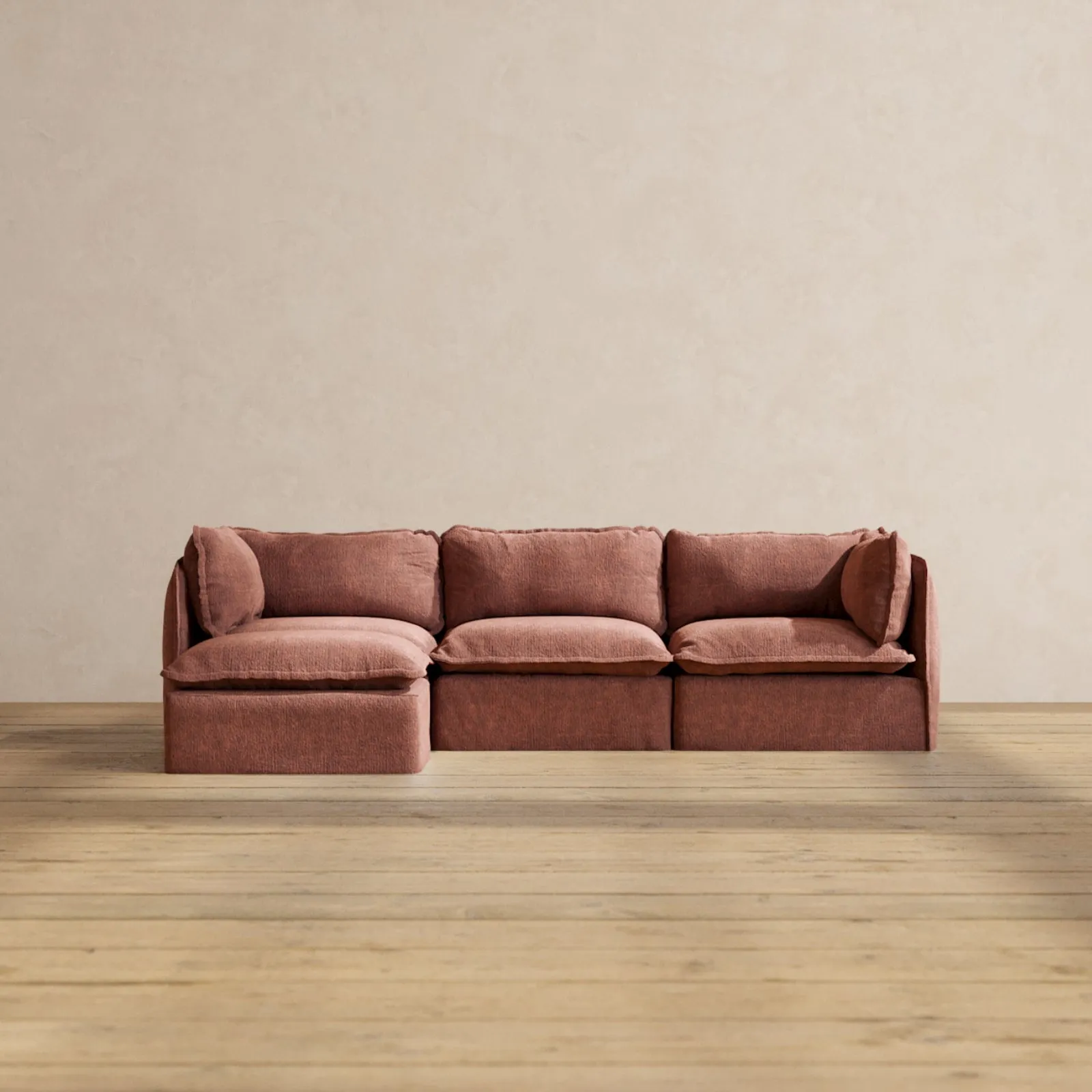 Modular Performance 3-Seater Sectional in Chestnut | Deluxe Blend