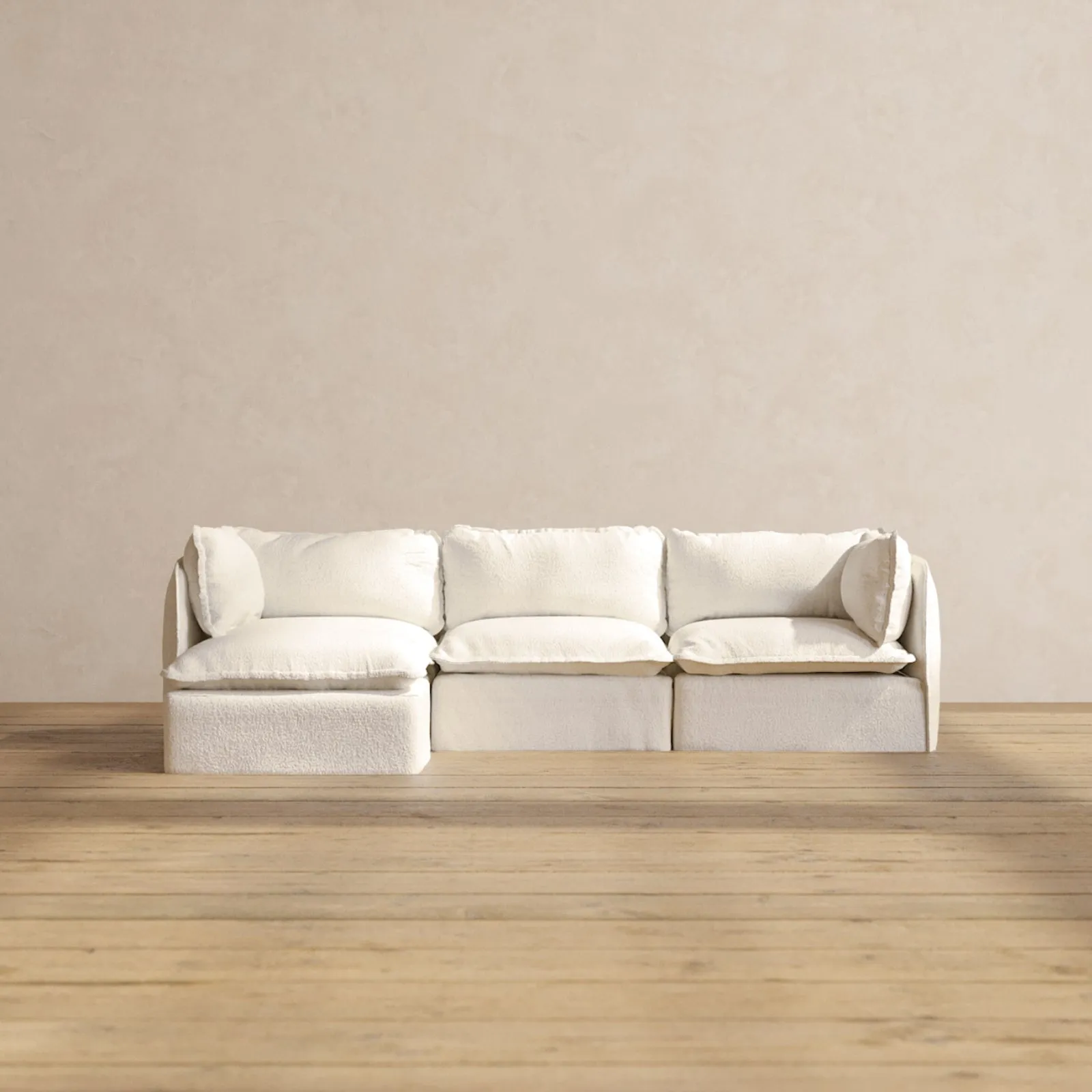 Modular Performance 3-Seater Sectional in Mousse | Deluxe Blend