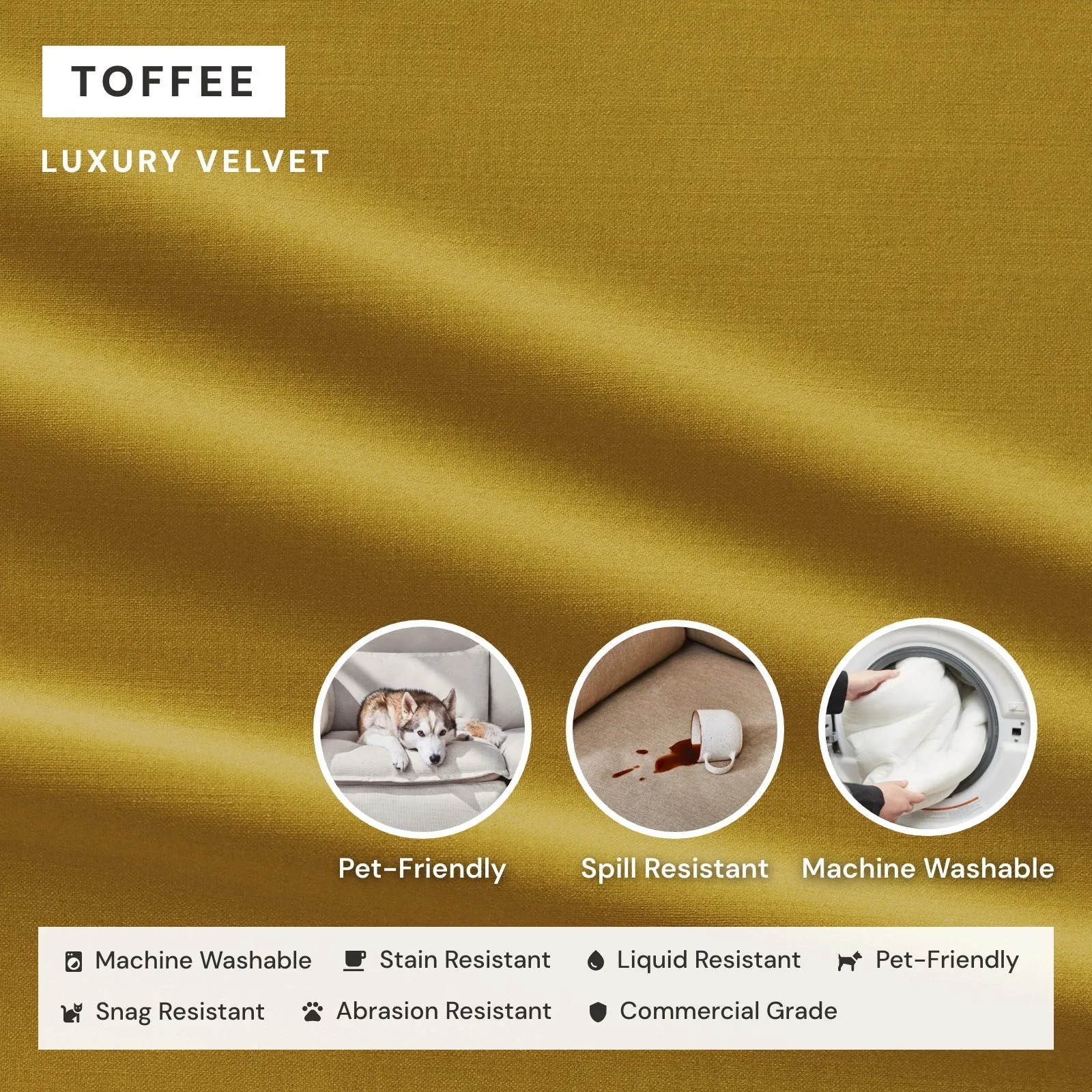 Modular Performance 3-Seater Sofa   Armchair Set in Toffee | Relaxed Blend