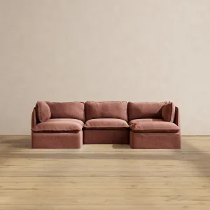 Modular Performance 3-Seater U-Sectional in Chestnut | Deluxe Blend