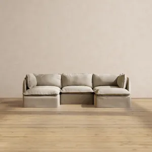 Modular Performance 3-Seater U-Sectional in Dune | Deluxe Blend