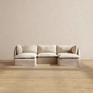 Modular Performance 3-Seater U-Sectional in Oat | Deluxe Blend