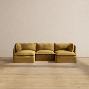 Modular Performance 3-Seater U-Sectional in Toffee | Relaxed Blend