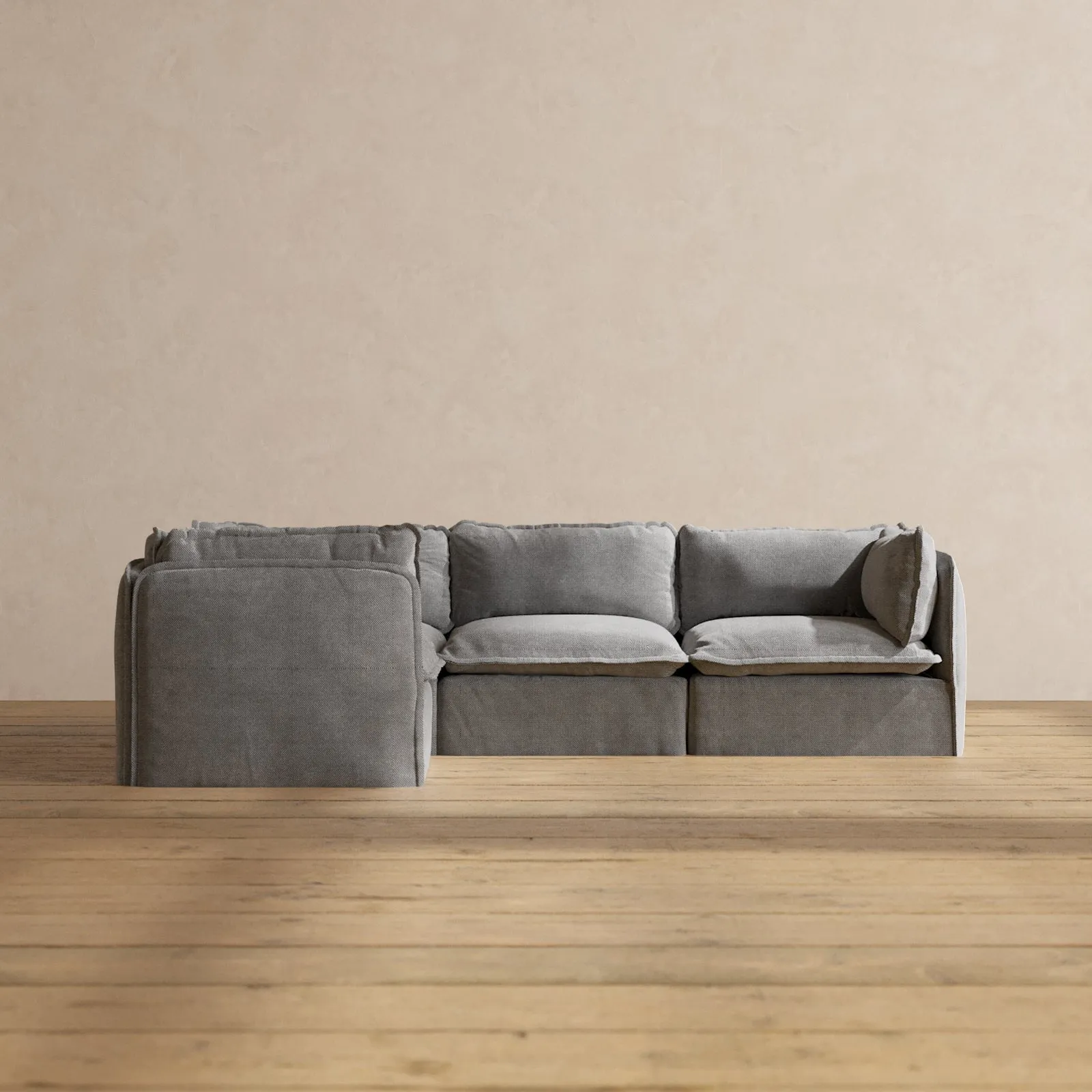 Modular Performance 4-Seater Corner Sectional in Ash | Relaxed Blend