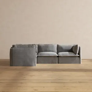 Modular Performance 4-Seater Corner Sectional in Ash | Relaxed Blend