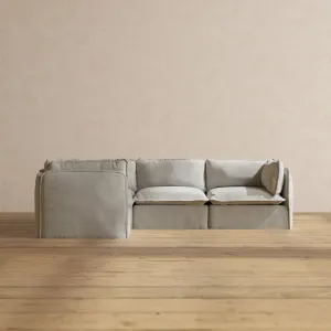 Modular Performance 4-Seater Corner Sectional in Cloud | Relaxed Blend