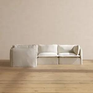 Modular Performance 4-Seater Corner Sectional in Eggshell | Deluxe Blend