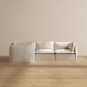 Modular Performance 4-Seater Corner Sectional in Flour | Deluxe Blend