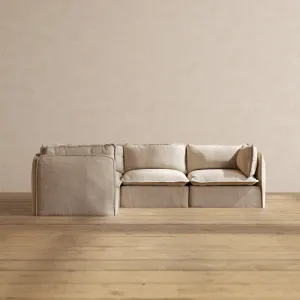 Modular Performance 4-Seater Corner Sectional in Oat | Relaxed Blend