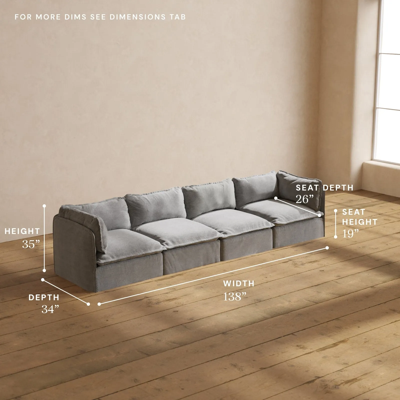 Modular Performance 4-Seater in Ash | Deluxe Blend