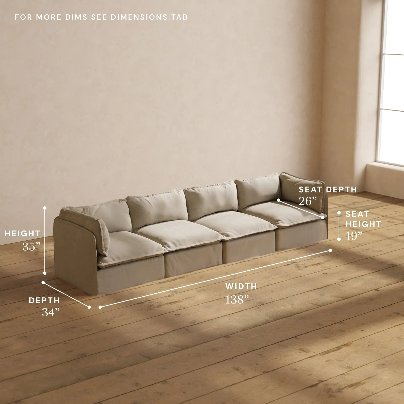 Modular Performance 4-Seater in Dune | Deluxe Blend