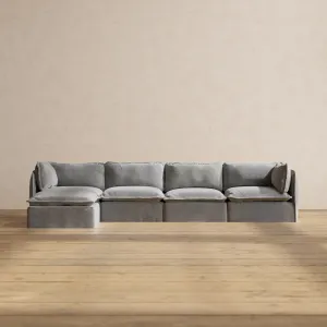 Modular Performance 4-Seater Sectional in Ash | Deluxe Blend