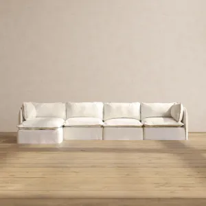 Modular Performance 4-Seater Sectional in Mousse | Deluxe Blend