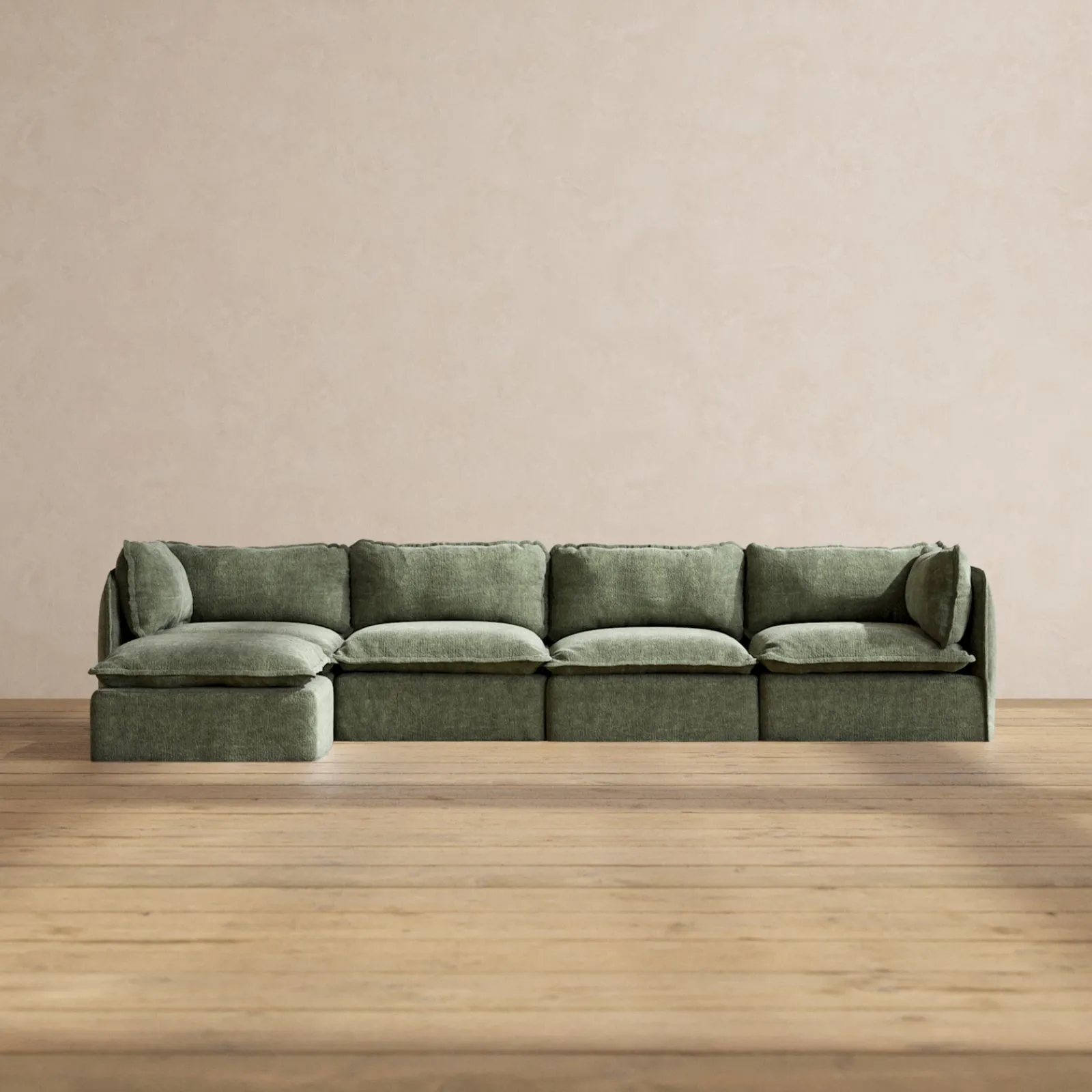 Modular Performance 4-Seater Sectional in Willow | Deluxe Blend