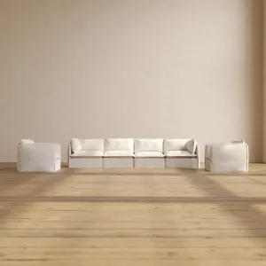 Modular Performance 4-Seater Sofa   Armchair Set in Mousse | Deluxe Blend