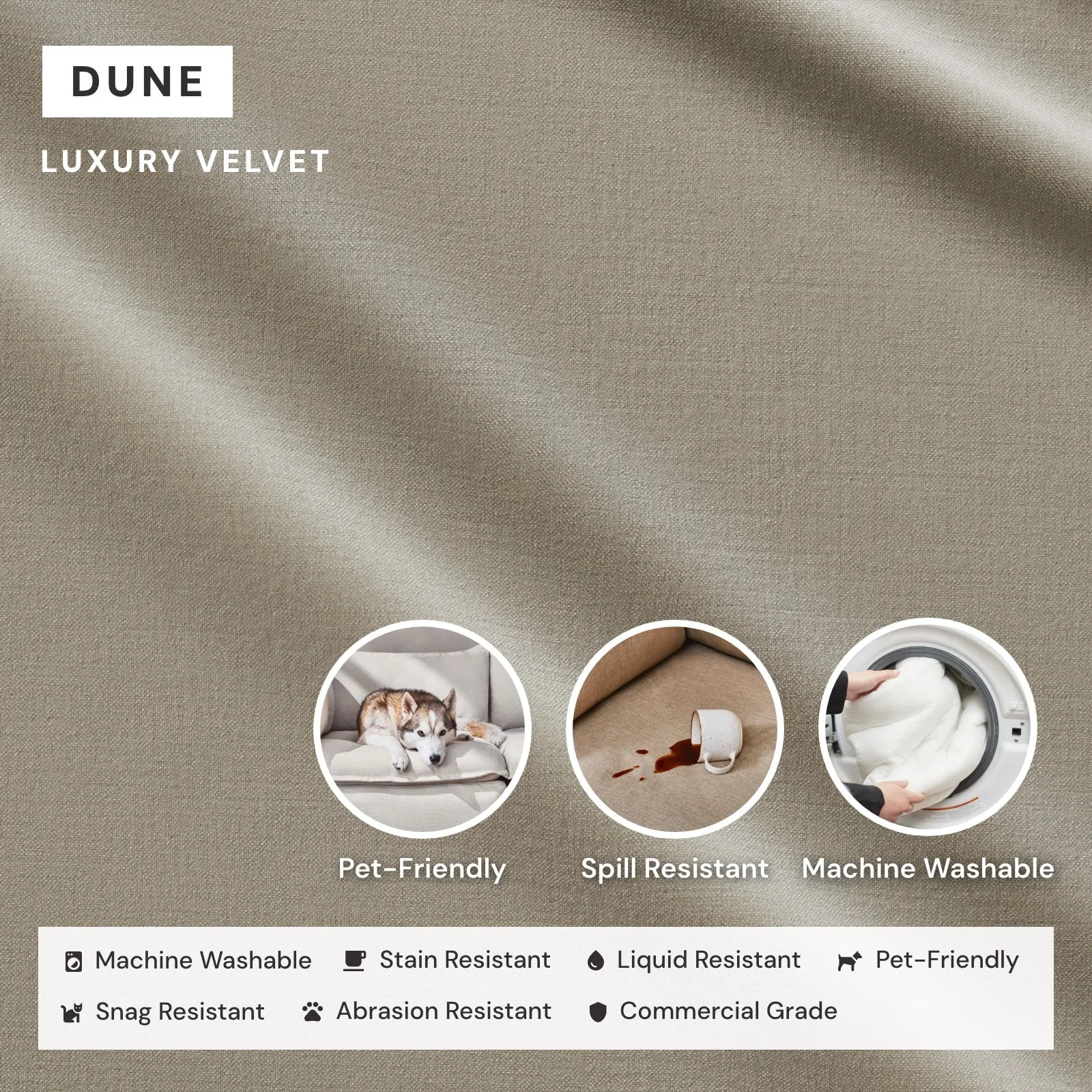 Modular Performance 4-Seater U-Sectional in Dune | Relaxed Blend