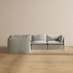 Modular Performance 5-Seater Corner Sectional in Cloud | Deluxe Blend