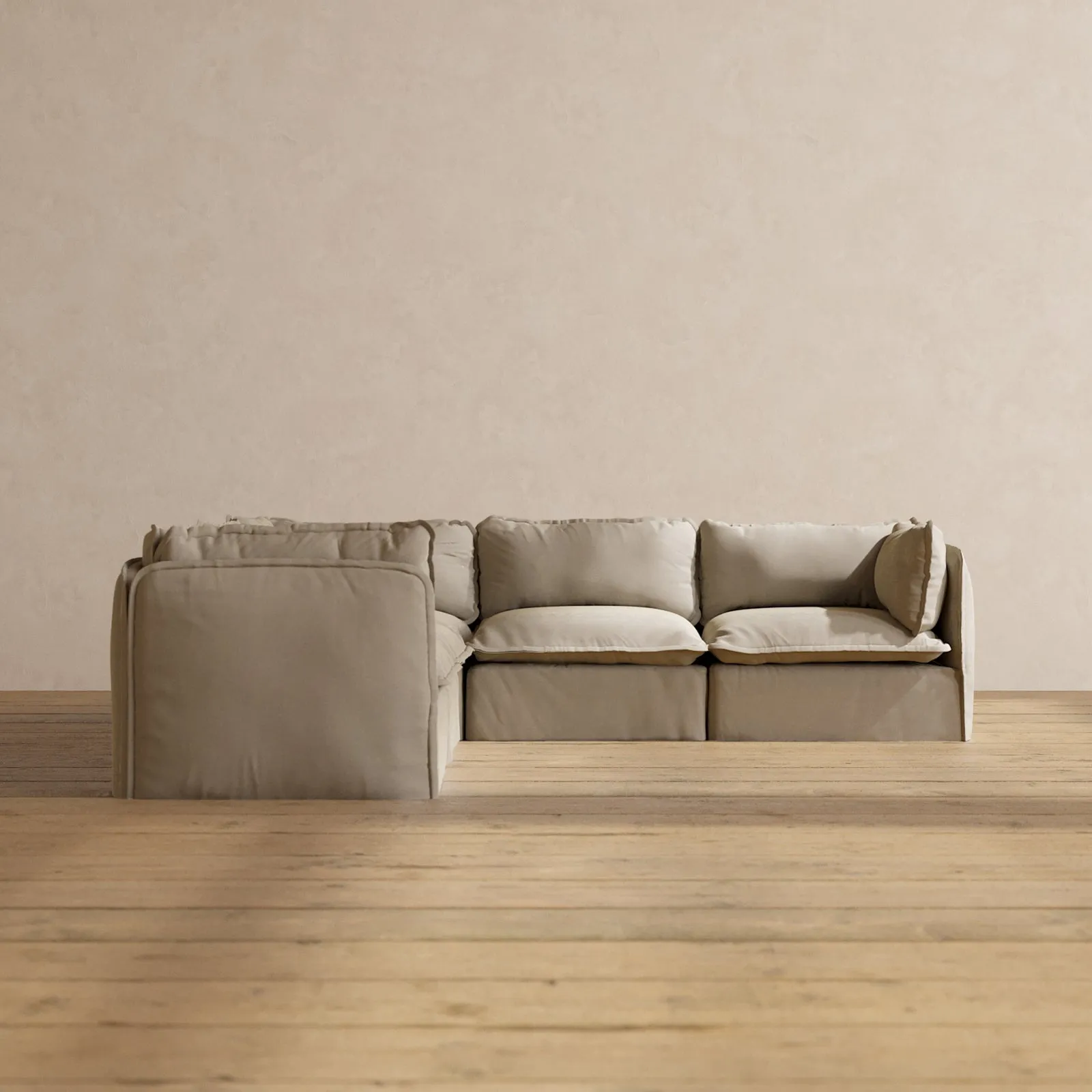 Modular Performance 5-Seater Corner Sectional in Dune | Relaxed Blend