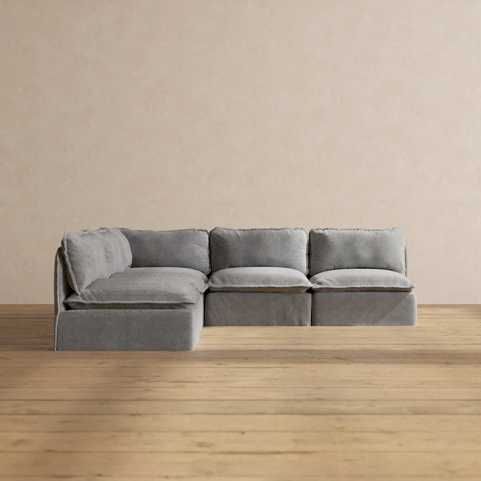 Modular Performance 5-Seater Open-Ends Corner Sectional in Ash | Deluxe Blend