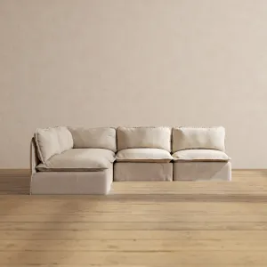 Modular Performance 5-Seater Open-Ends Corner Sectional in Oat | Relaxed Blend