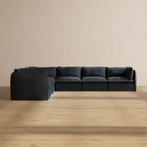 Modular Performance 7-Seater Corner Sectional in Indigo | Deluxe Blend
