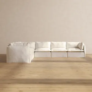 Modular Performance 7-Seater Corner Sectional in Mousse | Deluxe Blend