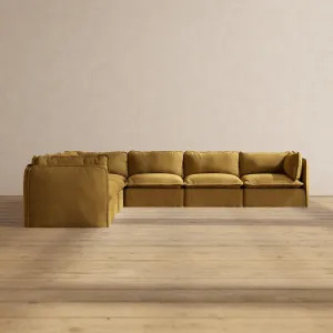 Modular Performance 7-Seater Corner Sectional in Toffee | Relaxed Blend
