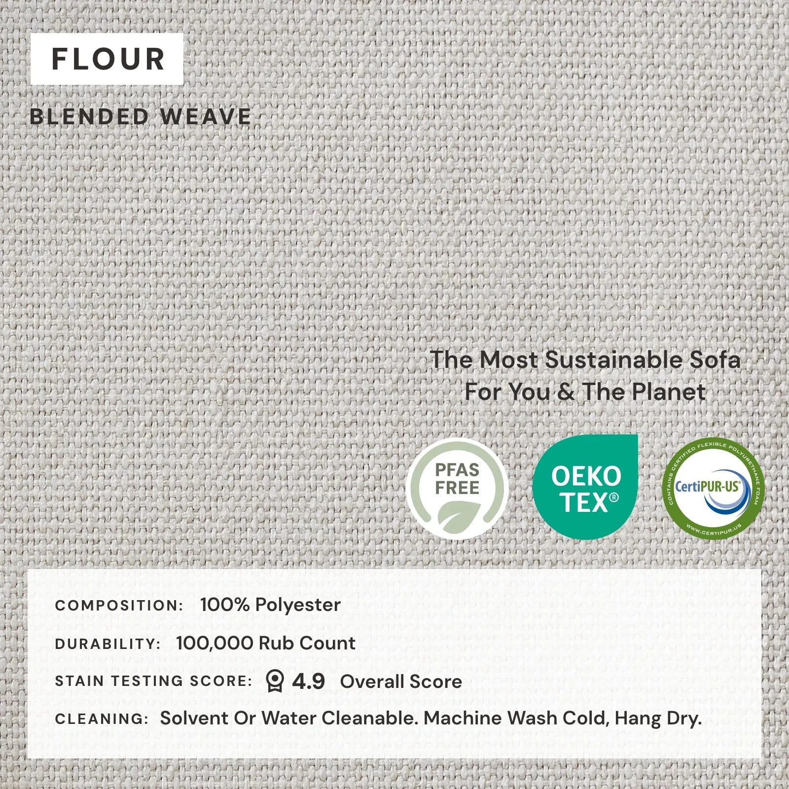 Modular Performance 7-Seater Open-Ends U-Sectional in Flour | Relaxed Blend