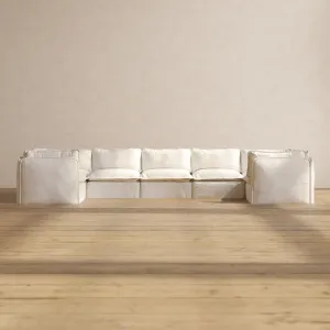 Modular Performance 7-Seater U-Sectional in Mousse | Deluxe Blend