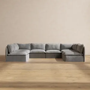 Modular Performance 8-Seater Open-Ends U-Sectional in Ash | Relaxed Blend