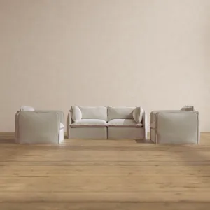 Modular Washable 2-Seater Sofa   Armchair Set in Coco | Memorix  Seat | Contour Pillow