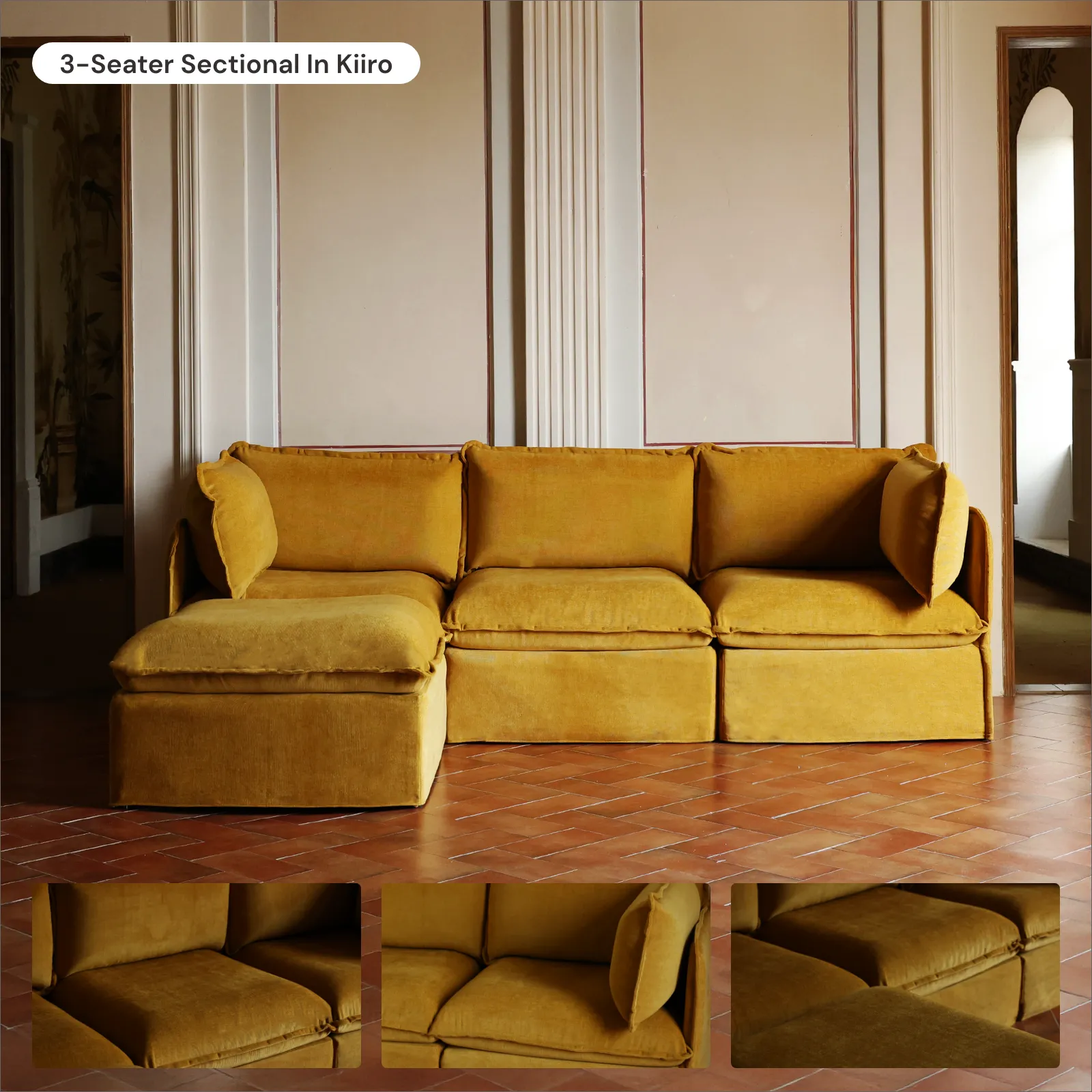 Modular Washable 2-Seater Sofa   Armchair Set in Kiiro | Memorix  Seat | Contour Pillow