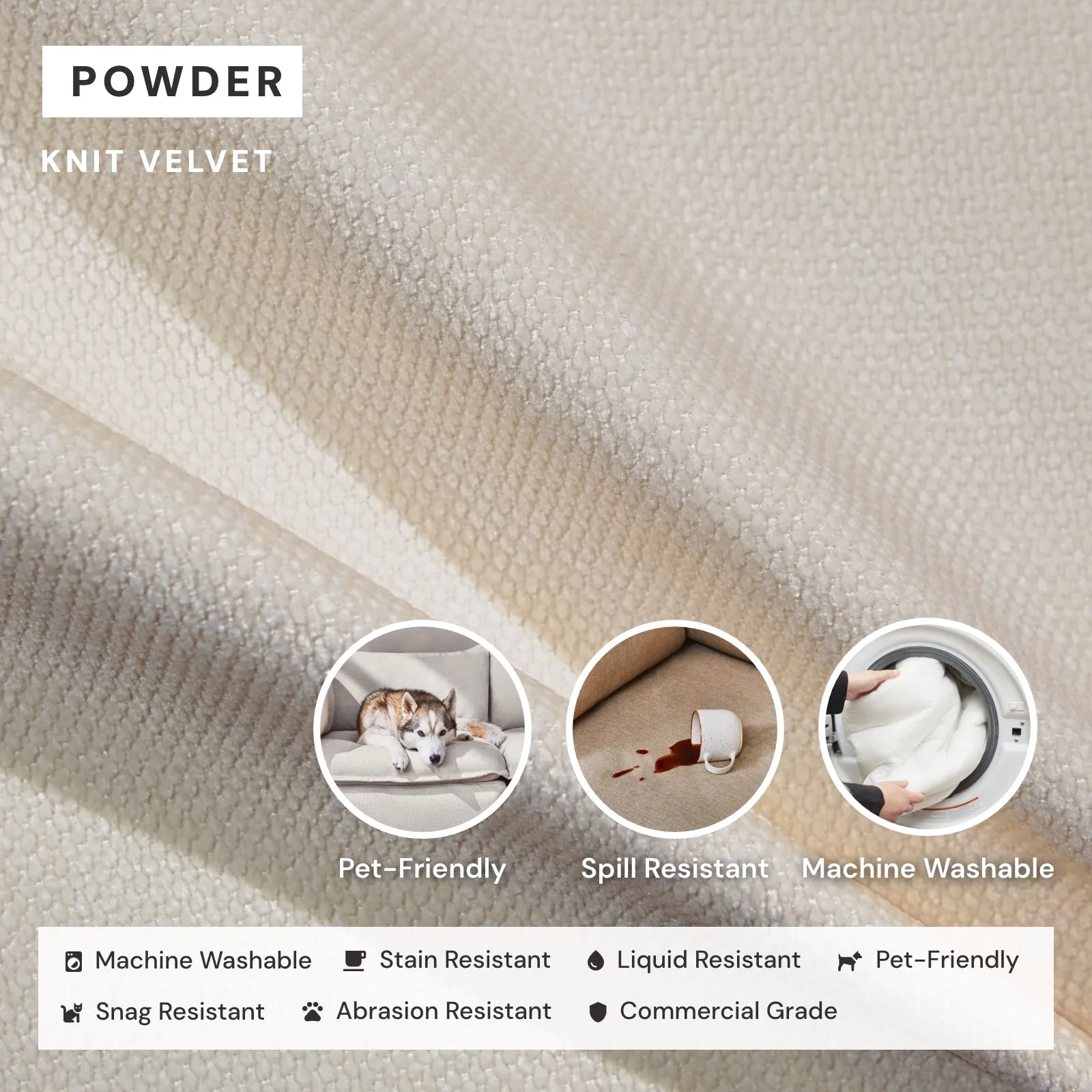 Modular Washable 2-Seater Sofa   Armchair Set in Powder | Deluxe  Seat | Cloud Pillow