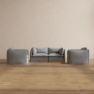 Modular Washable 2-Seater Sofa   Armchair Set in Pumice | Deluxe  Seat | Cloud Pillow
