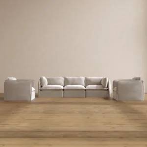 Modular Washable 3-Seater Sofa   Armchair Set in Mist | Memorix  Seat | Contour Pillow