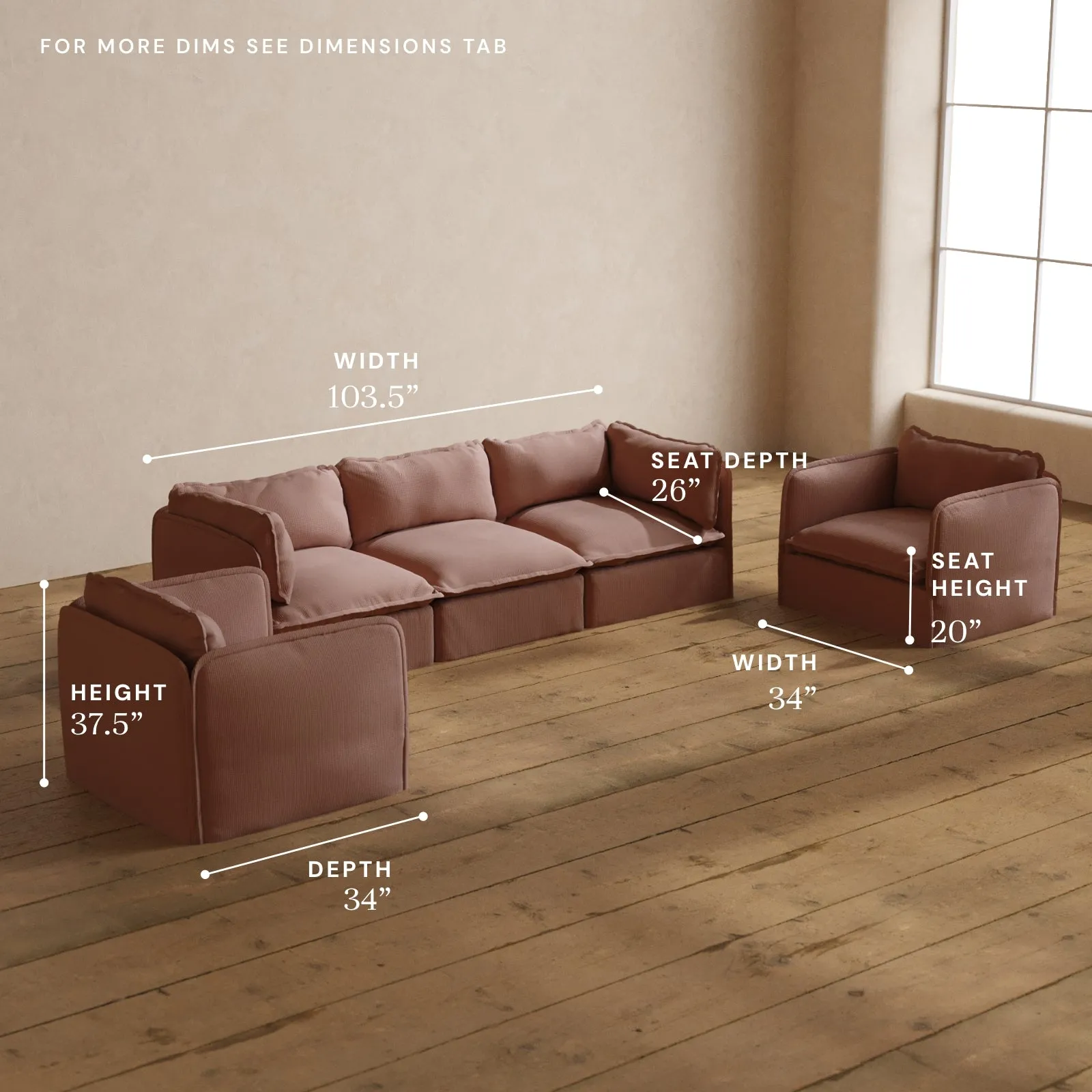 Modular Washable 3-Seater Sofa   Armchair Set in Sakura | Memorix  Seat | Contour Pillow