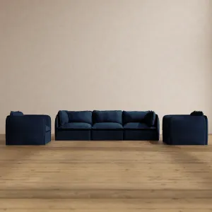 Modular Washable 3-Seater Sofa   Armchair Set in Sumi | Memorix  Seat | Contour Pillow