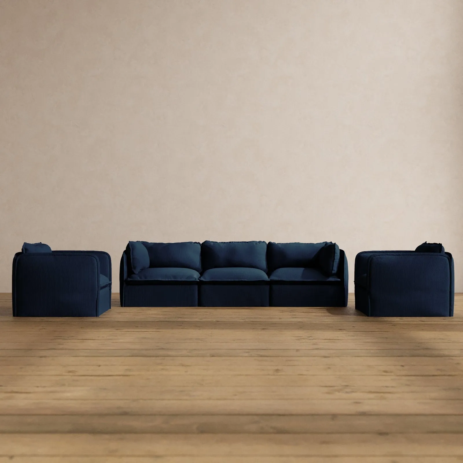 Modular Washable 3-Seater Sofa   Armchair Set in Sumi | Memorix  Seat | Contour Pillow