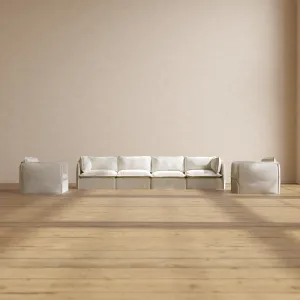 Modular Washable 4-Seater Sofa   Armchair Set in Eggshell | Memorix  Seat | Contour Pillow