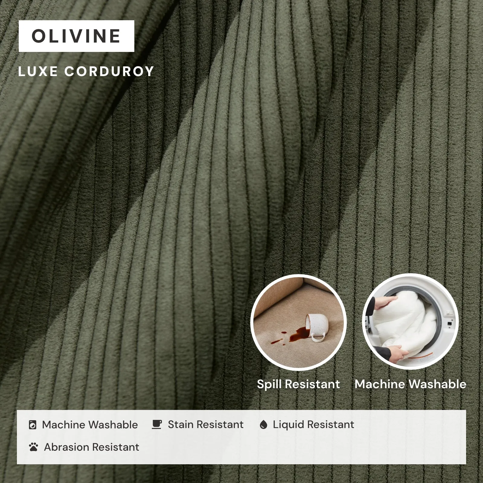 Modular Washable 4-Seater Sofa   Armchair Set in Olivine | Deluxe  Seat | Cloud Pillow