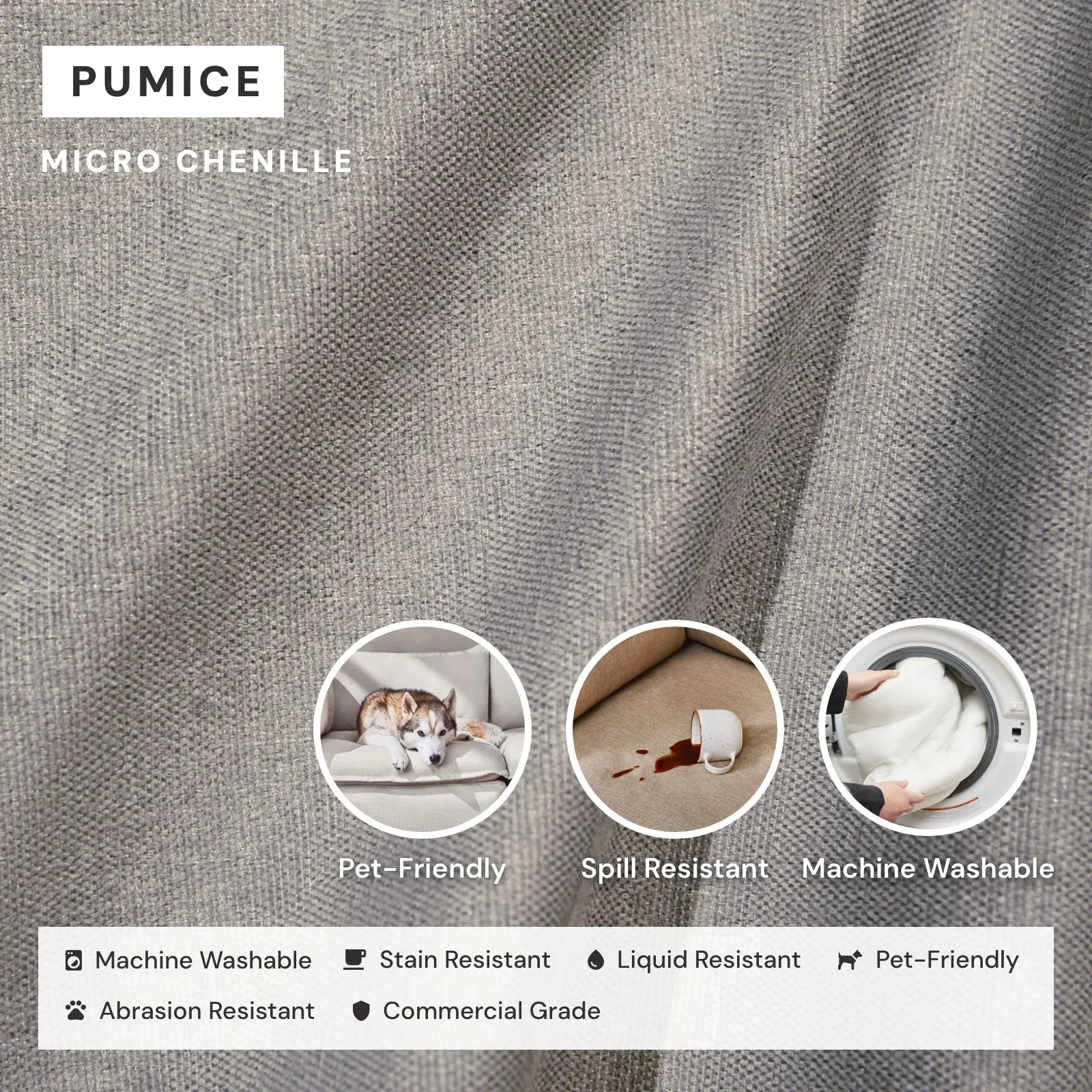Modular Washable 4-Seater Sofa   Armchair Set in Pumice | Memorix  Seat | Contour Pillow